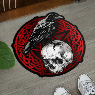 Raven skull gothic Door Mat-MoonChildWorld