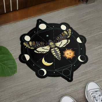 Witch death moth skull raven Door Mat