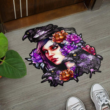 Raven Witch Door Mat Gothic Carpet-MoonChildWorld