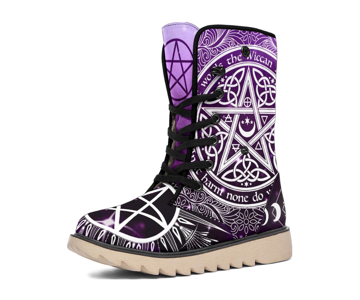 Magic Pentagram Wicca Polar Boots Witch boots-MoonChildWorld