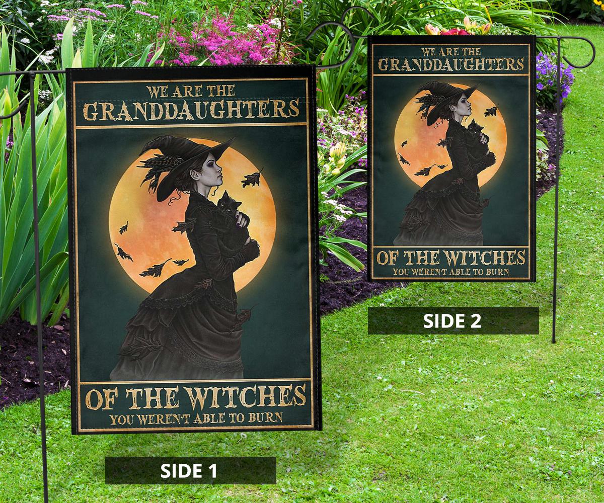 Witch granddaughter halloween flag-MoonChildWorld