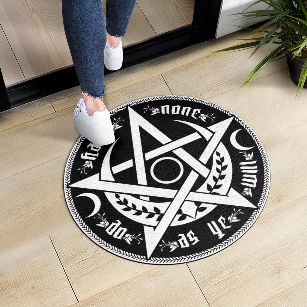 Wicca Moon Pentagram Door Mat-MoonChildWorld