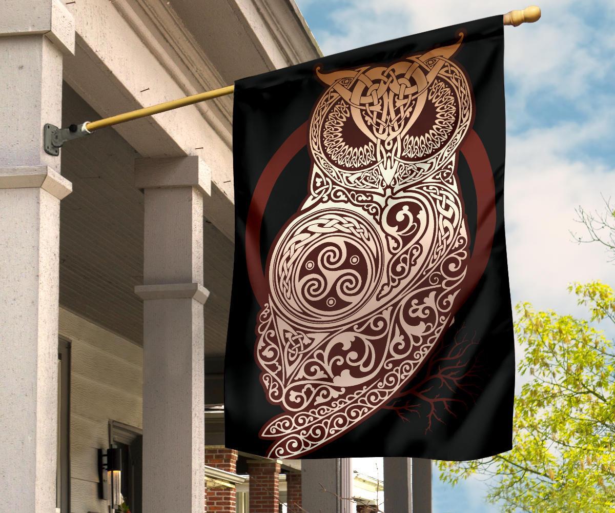 Celtic owl tree of life wicca flag-MoonChildWorld