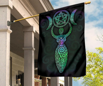 Goddess moon blessed be wicca flag