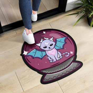 Crystal ball bat gothic Door Mat for Halloween