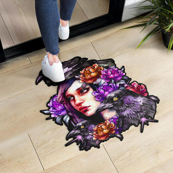 Raven Witch Door Mat Gothic Carpet