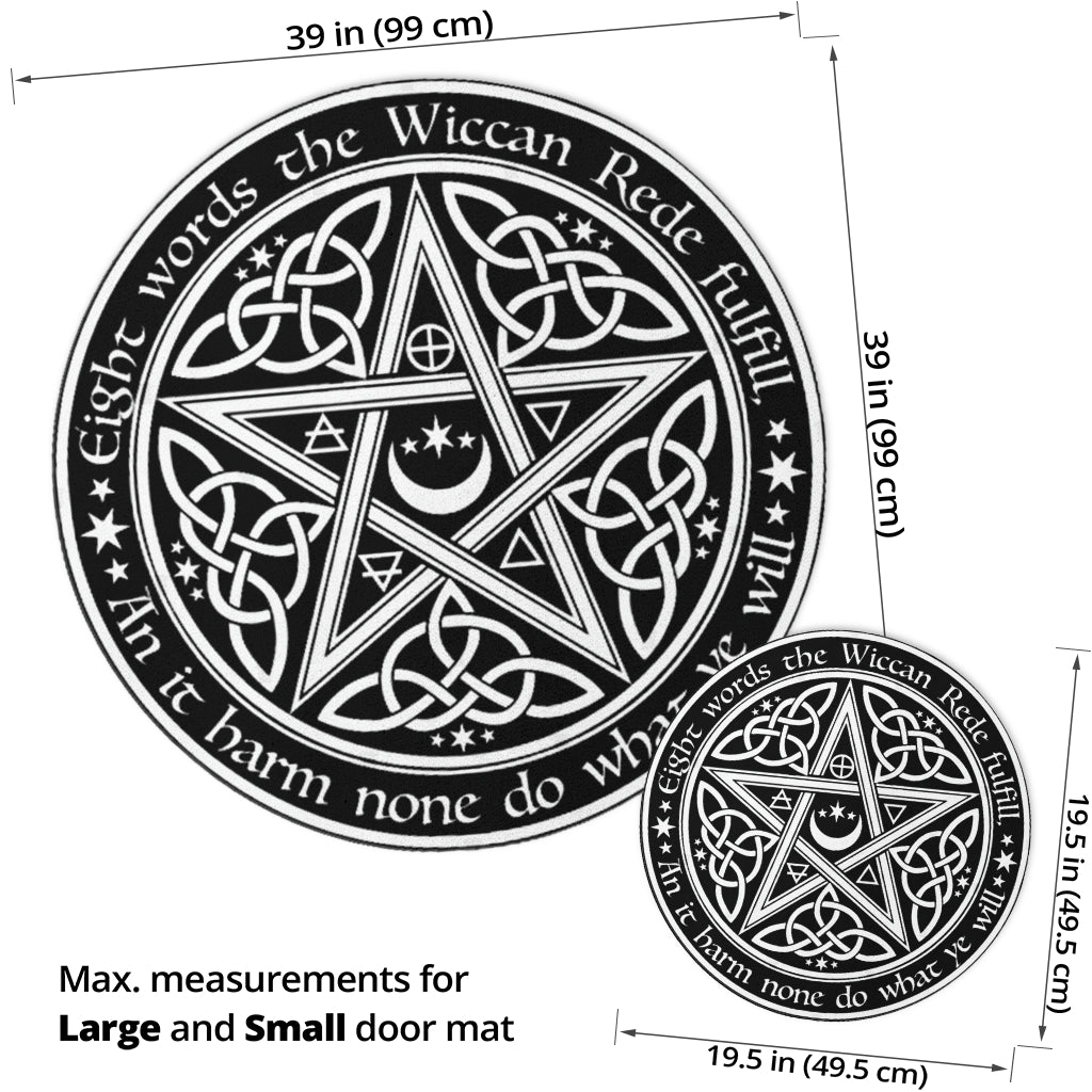 Wicca Moon Pentagram Door Mat-MoonChildWorld