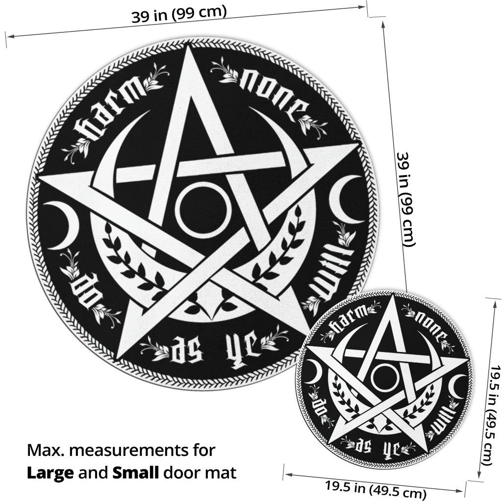 Wicca Moon Pentagram Door Mat-MoonChildWorld