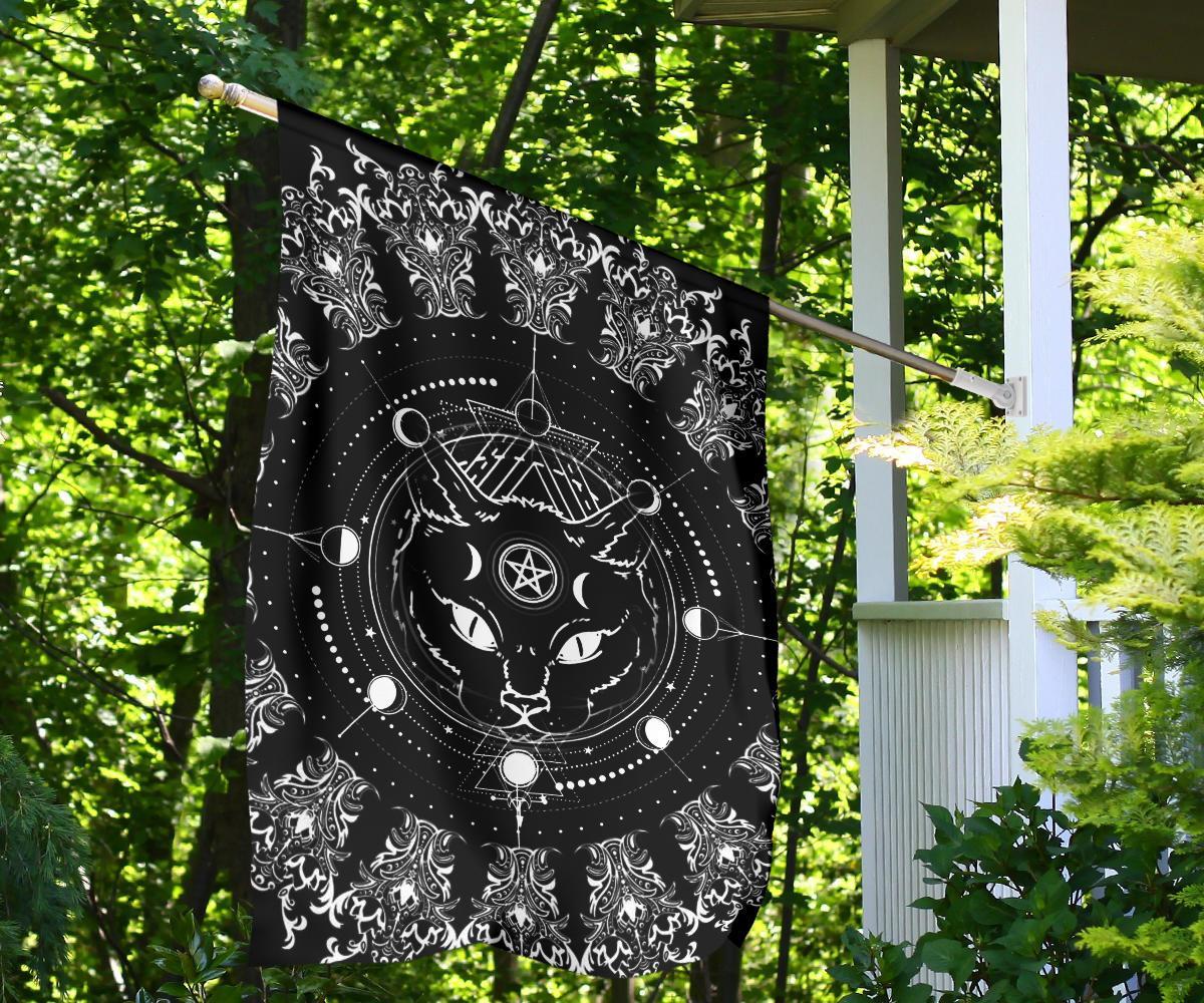 Blessed be cat wicca flag-MoonChildWorld