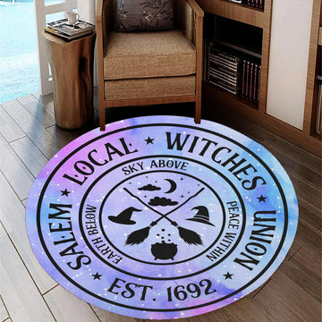Salem Local Witch Round Rug Witch Carpet-MoonChildWorld