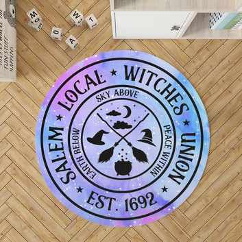 Salem Local Witch Round Rug Witch Carpet-MoonChildWorld