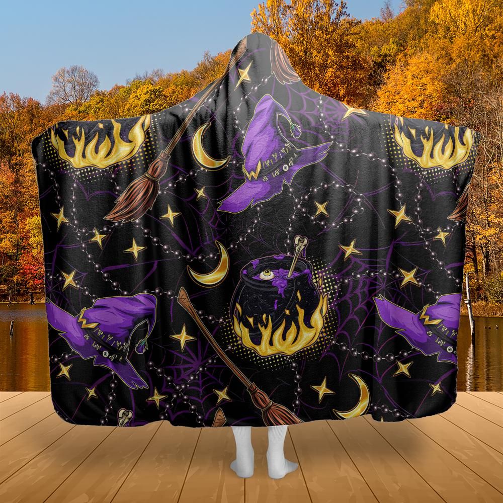 Halloween witch Hooded blanket-MoonChildWorld