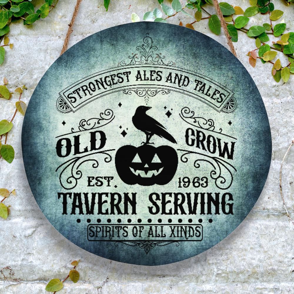 Old Crow Gothic Sign Halloween Wood Sign-MoonChildWorld