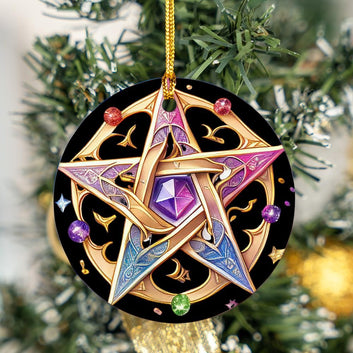 Pentagram Wicca Christmas ornament-MoonChildWorld