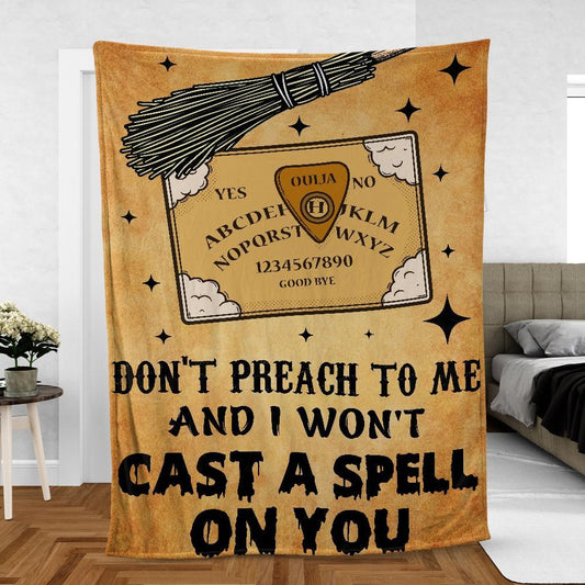 Spell Ouija board Witch Fleece Blanket-MoonChildWorld