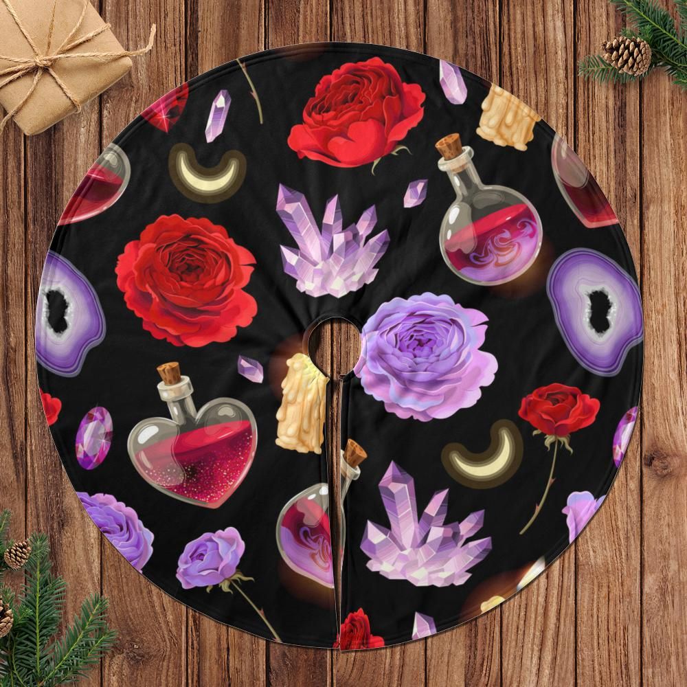 Magic Potion Witchy Christmas Tree Skirt-MoonChildWorld