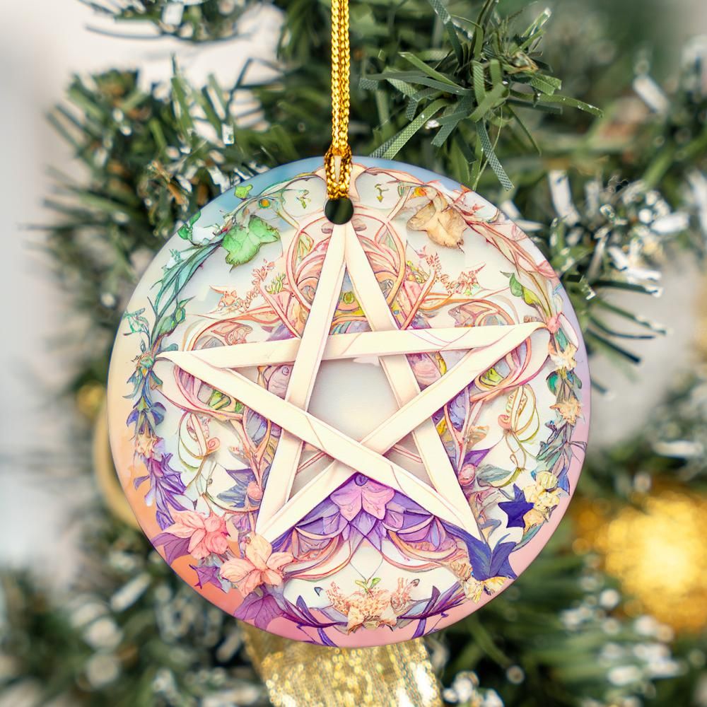 Pentagram Pagan Christmas ornament-MoonChildWorld