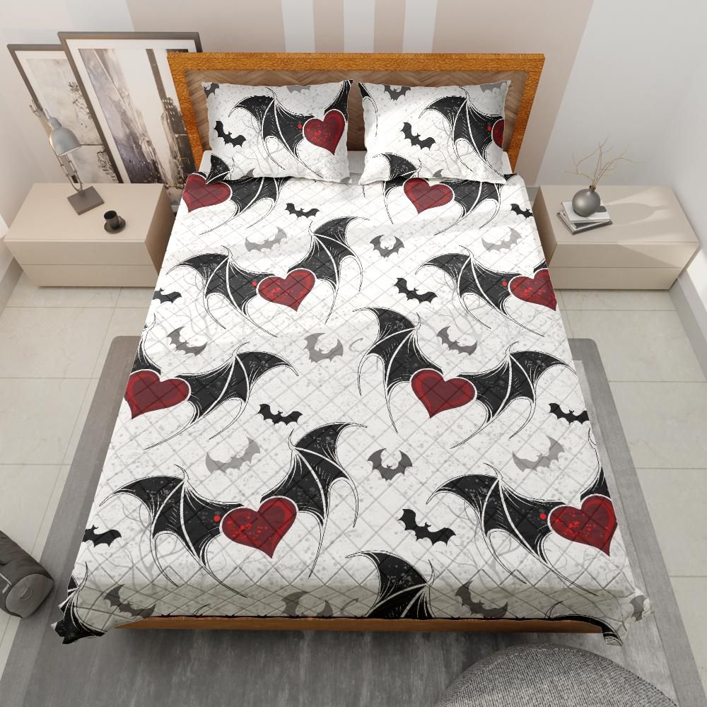 Gothic bat halloween Quilt Bedding Set-MoonChildWorld