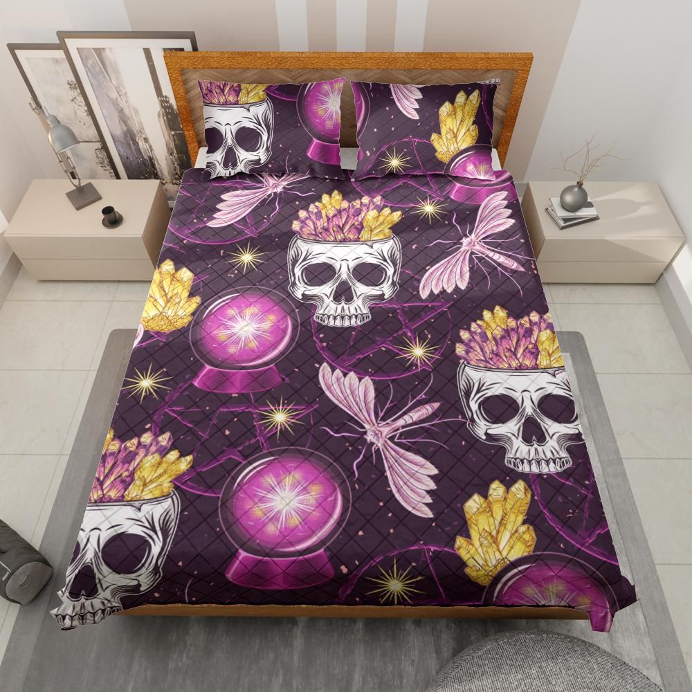 Gothic Skull quilt bedding set-MoonChildWorld