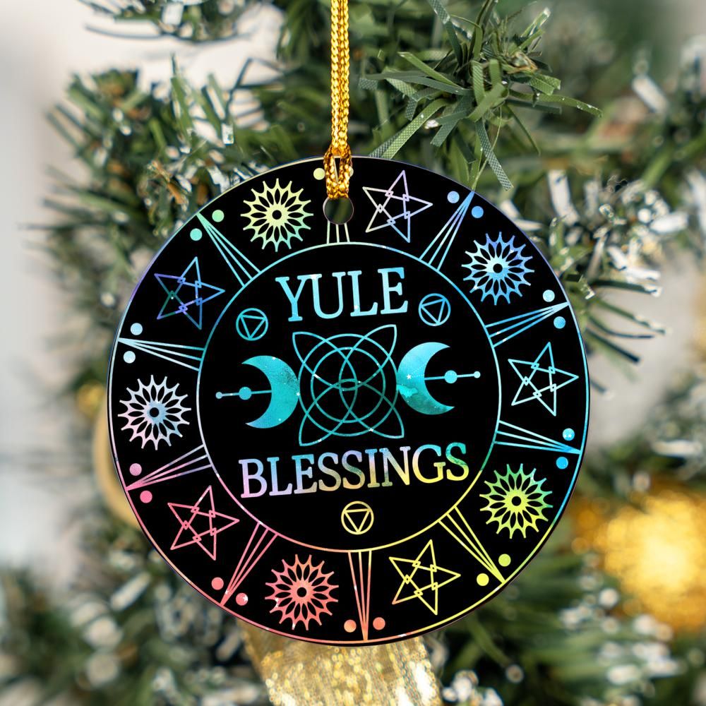 Pagan Blessed Yule Christmas Ornament-MoonChildWorld