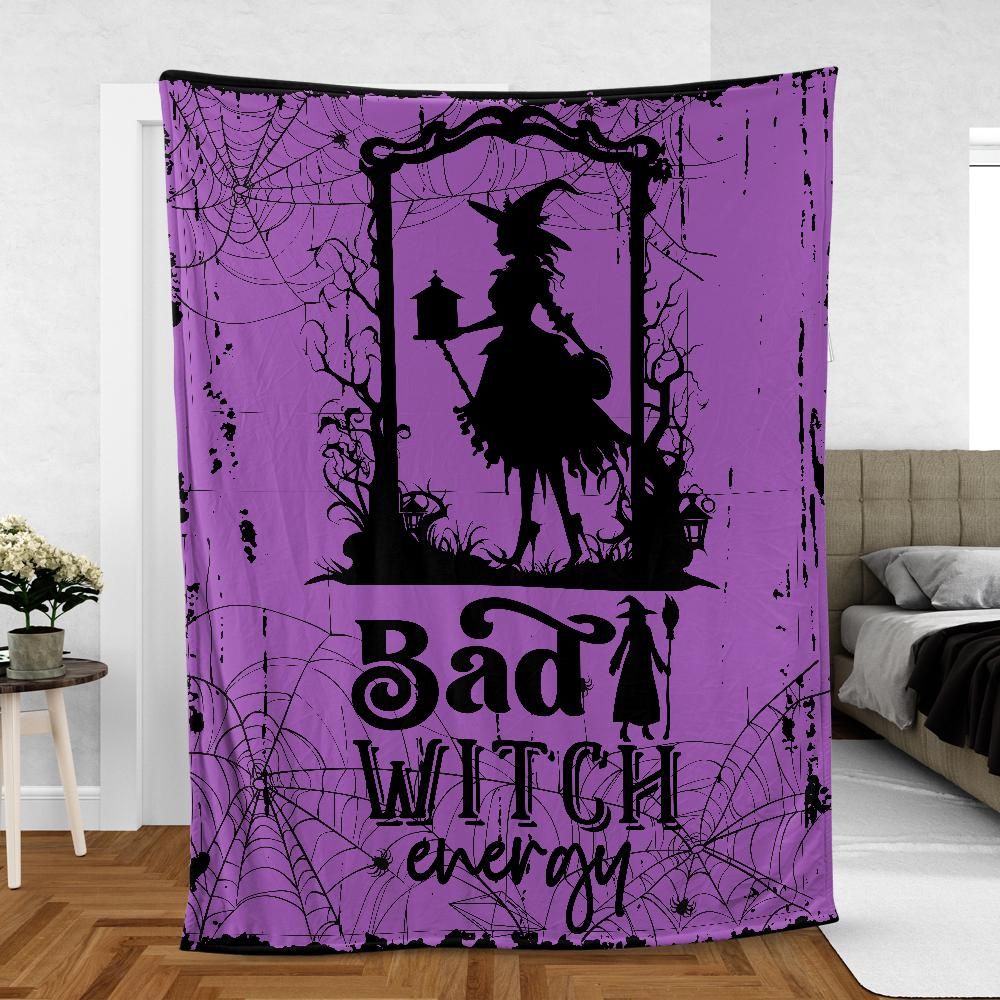 Bad Witch Blanket Gothic Halloween Blanket-MoonChildWorld