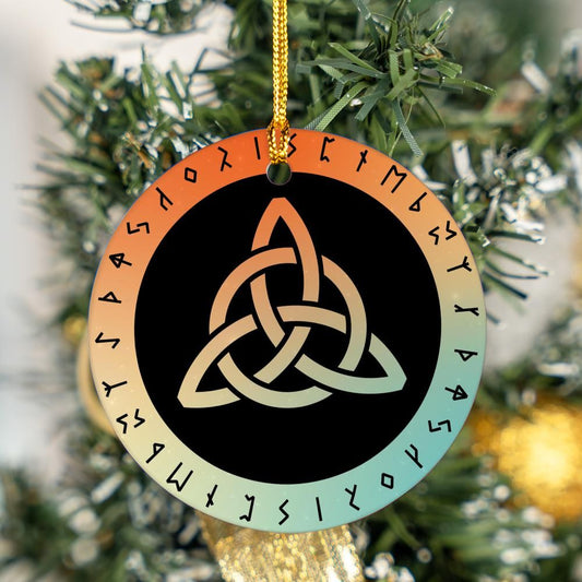 Pagan Runes Triquetra Christmas ornament-MoonChildWorld