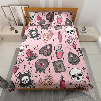 Pastel Gothic quilt bedding set