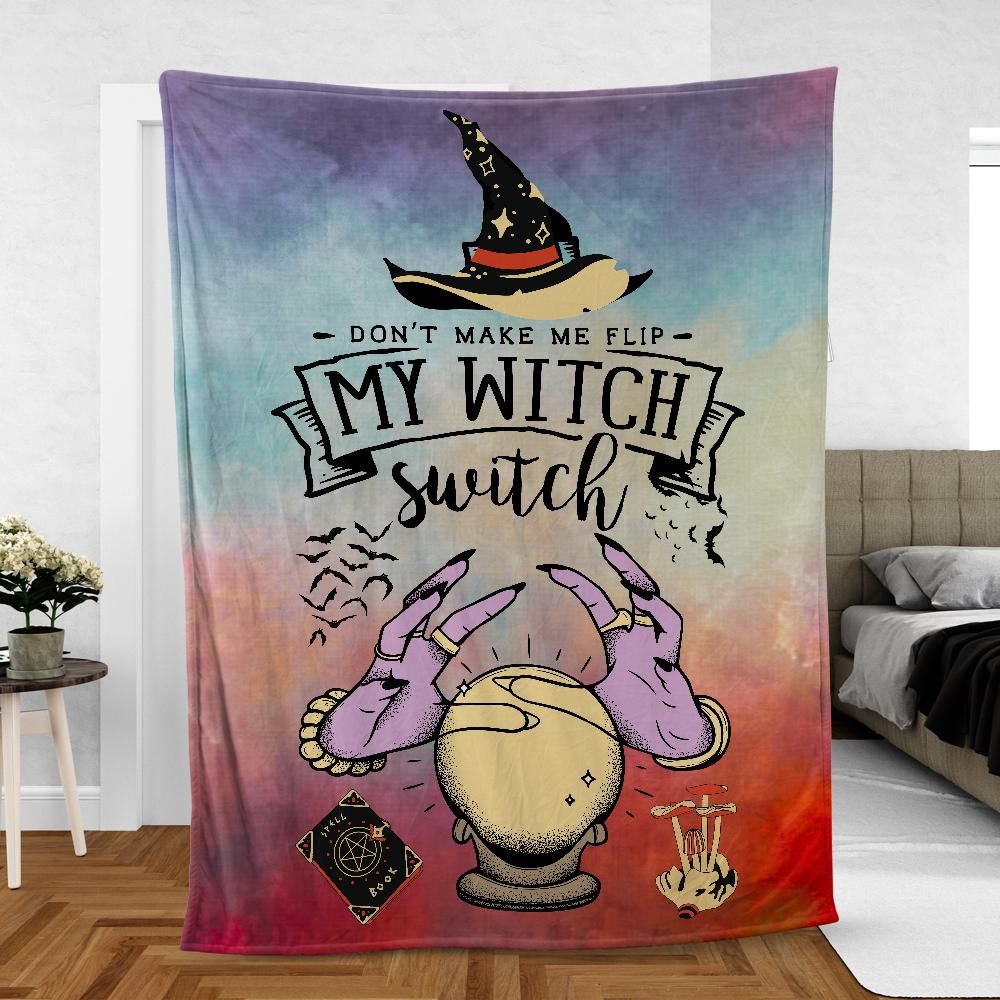 Halloween Witch Fleece Blanket-MoonChildWorld