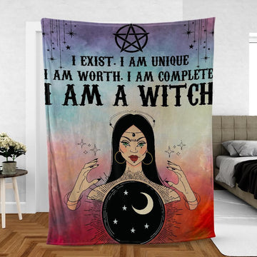 I am a witch Fleece Blanket-MoonChildWorld