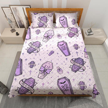 Coffin witch quilt bedding set