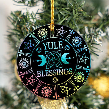 Pagan Blessed Yule Christmas Ornament
