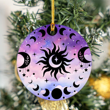 Moon phase Sun moon Christmas ornament