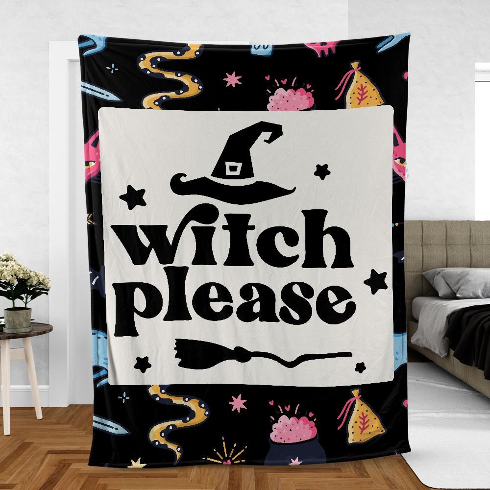 Witch please witchy Fleece Blanket-MoonChildWorld