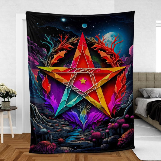 Wicca Symbol Pentacle Blanket Pagan Blanket