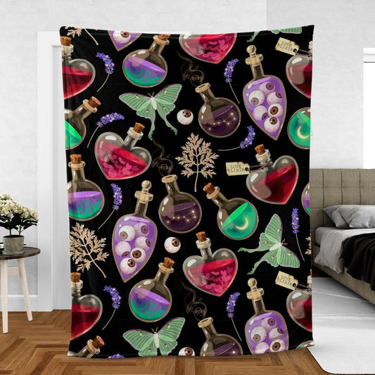 Gothic potion halloween Fleece Blanket