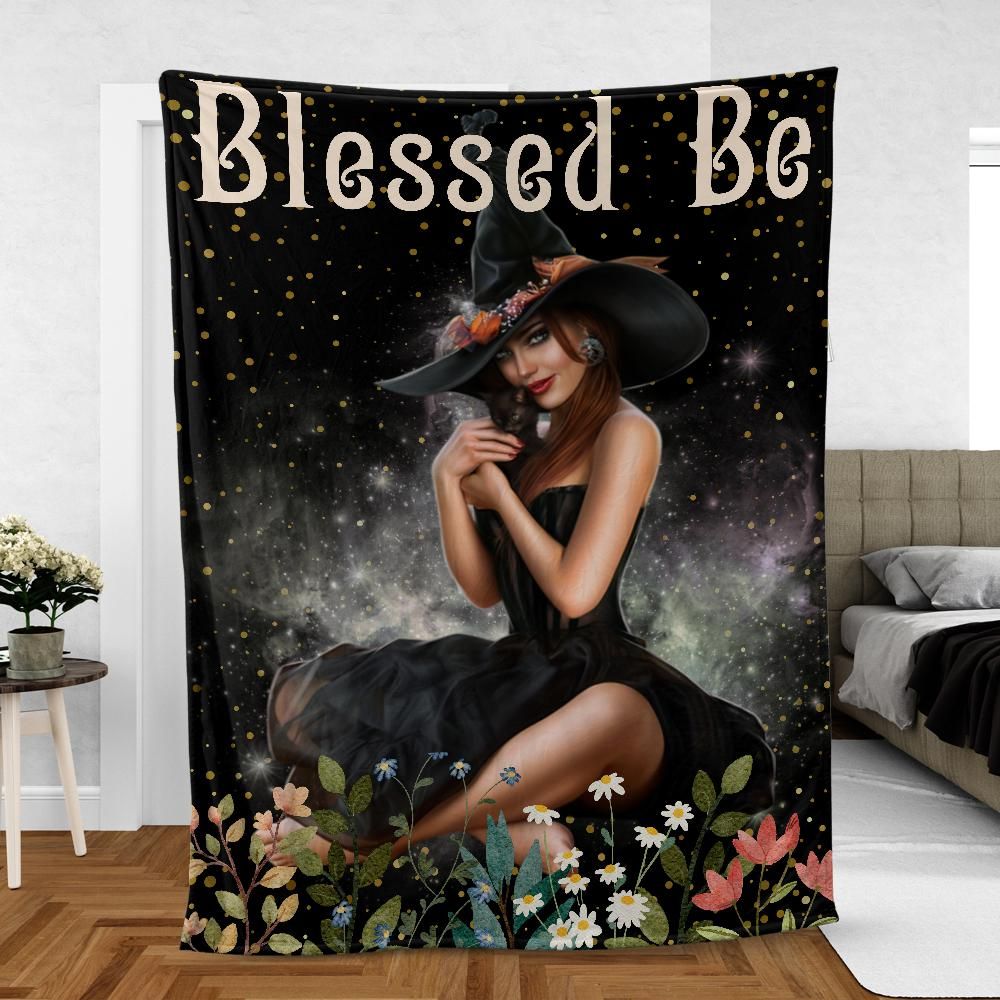 Blessed Be Witch Fleece Blanket-MoonChildWorld