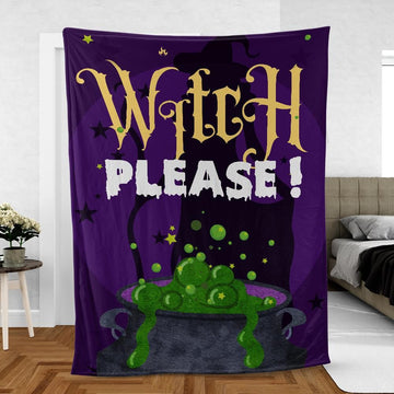 Witch Please Halloween Fleece Blanket-MoonChildWorld
