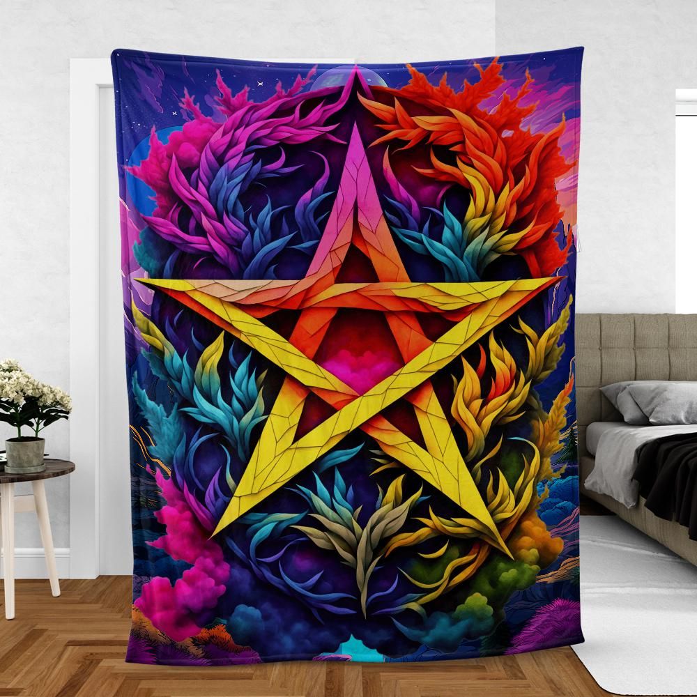 Wicca Pentacle Blanket Pagan Symbol Blanket-MoonChildWorld