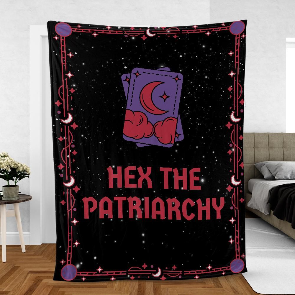Hex the patriarchy Fleece Blanket-MoonChildWorld