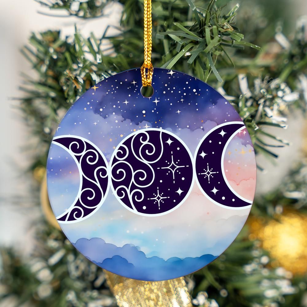 Wicca Triple Moon Christmas ornament-MoonChildWorld