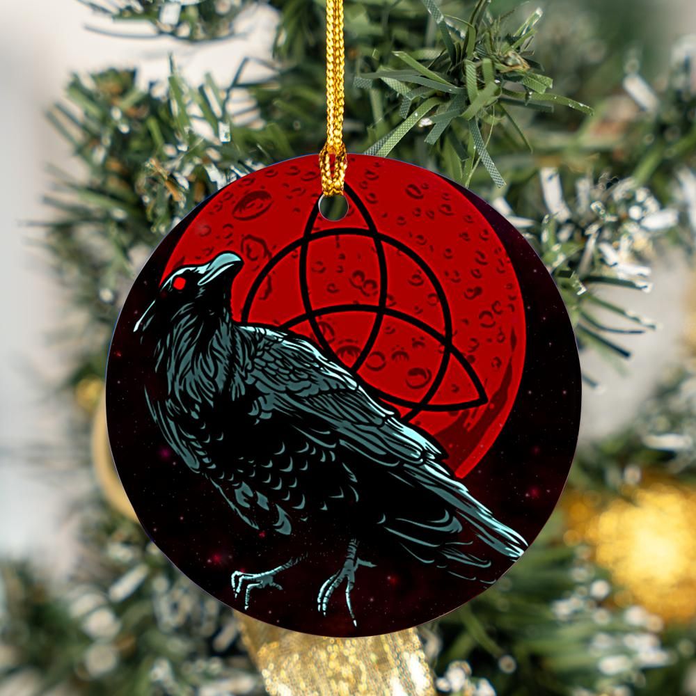 Triquetra Raven Gothic Christmas Ornament-MoonChildWorld