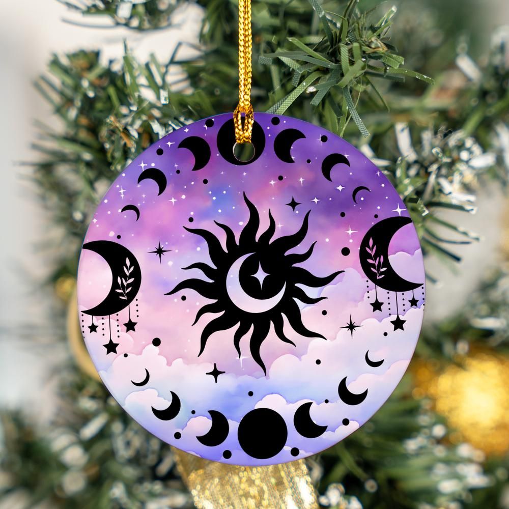 Moon phase Sun moon Christmas ornament-MoonChildWorld