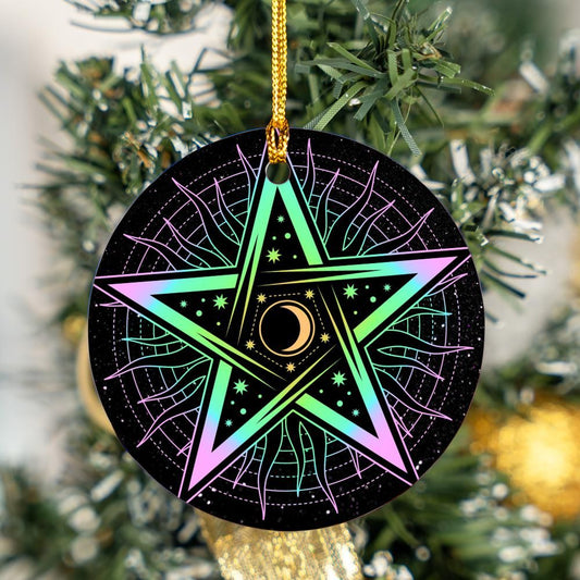 Wicca Pentagram Christmas Ornament