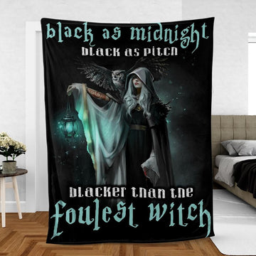 Witchy Owl Dark Witch Fleece Blanket-MoonChildWorld