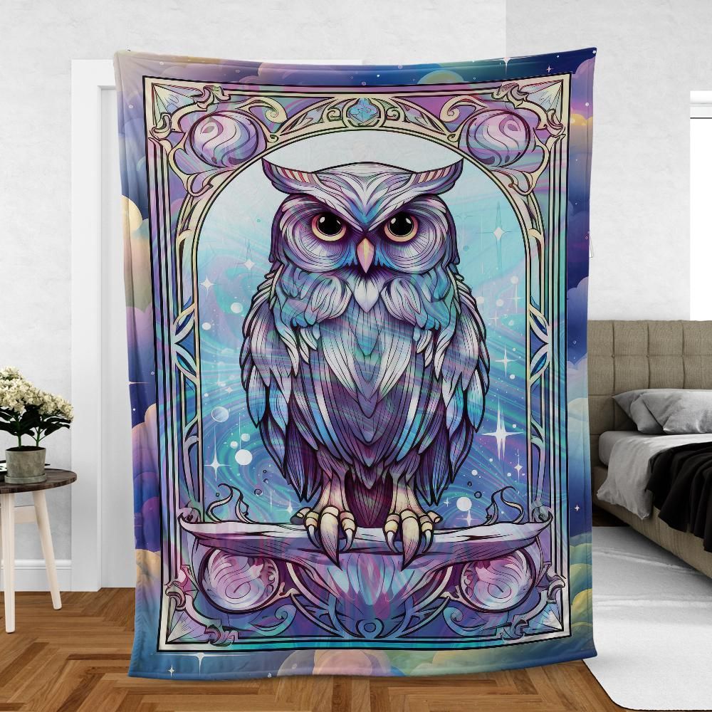 Tarot card Owl Mystic blanket-MoonChildWorld