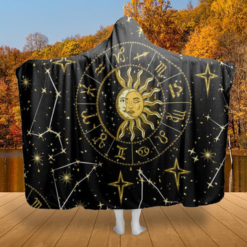 Celestial sun moon hooded blanket-MoonChildWorld