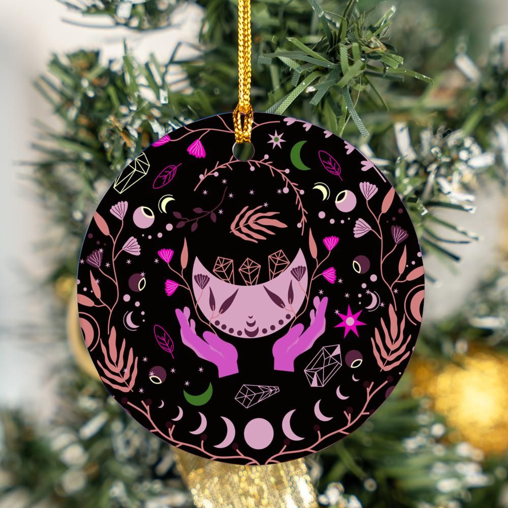 Celestial moon Christmas Ornament-MoonChildWorld