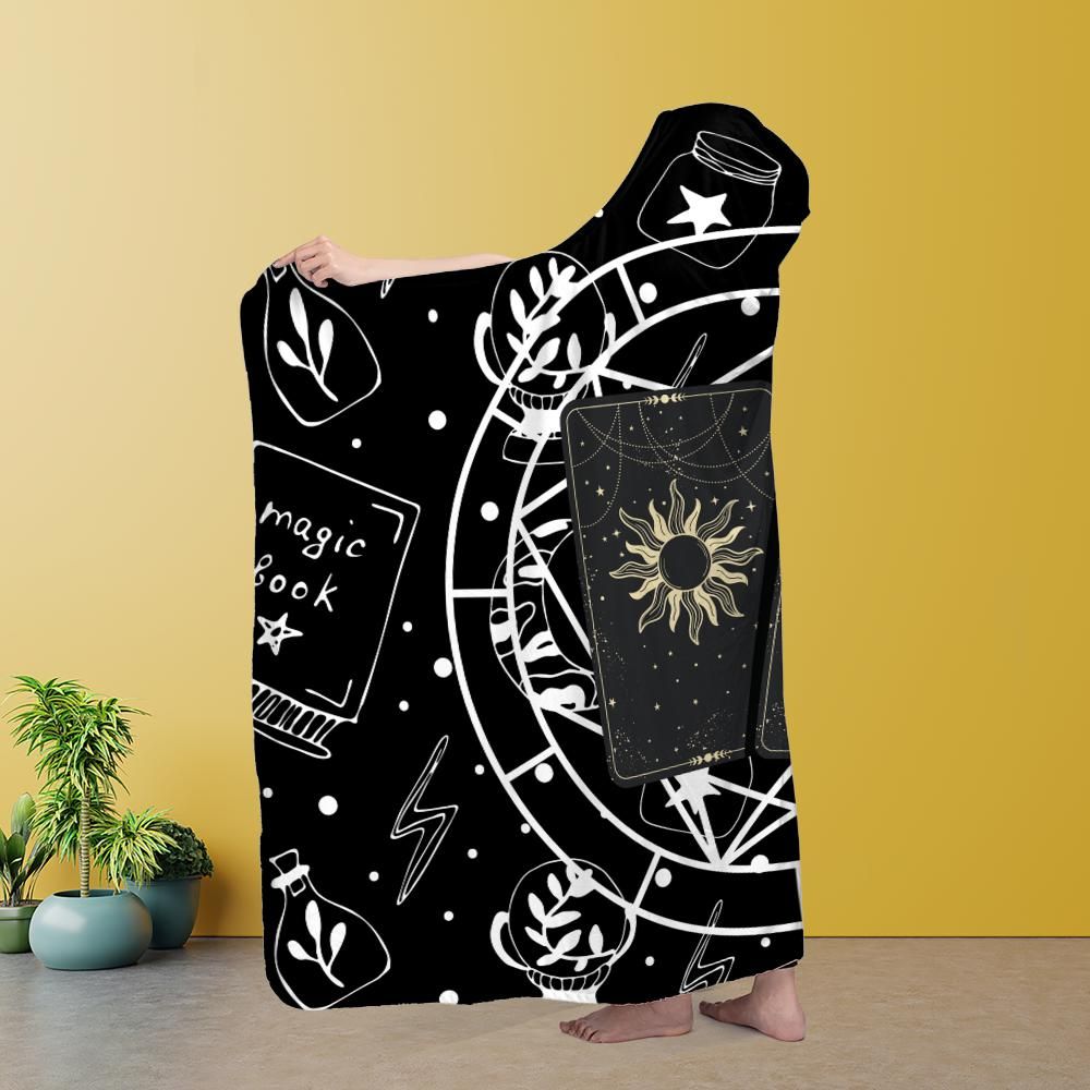 Magic Tarot Hooded Blanket Witch Hooded Blanket-MoonChildWorld