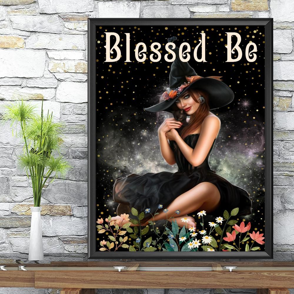 Blessed be witch poster Wicca Wall Art-MoonChildWorld