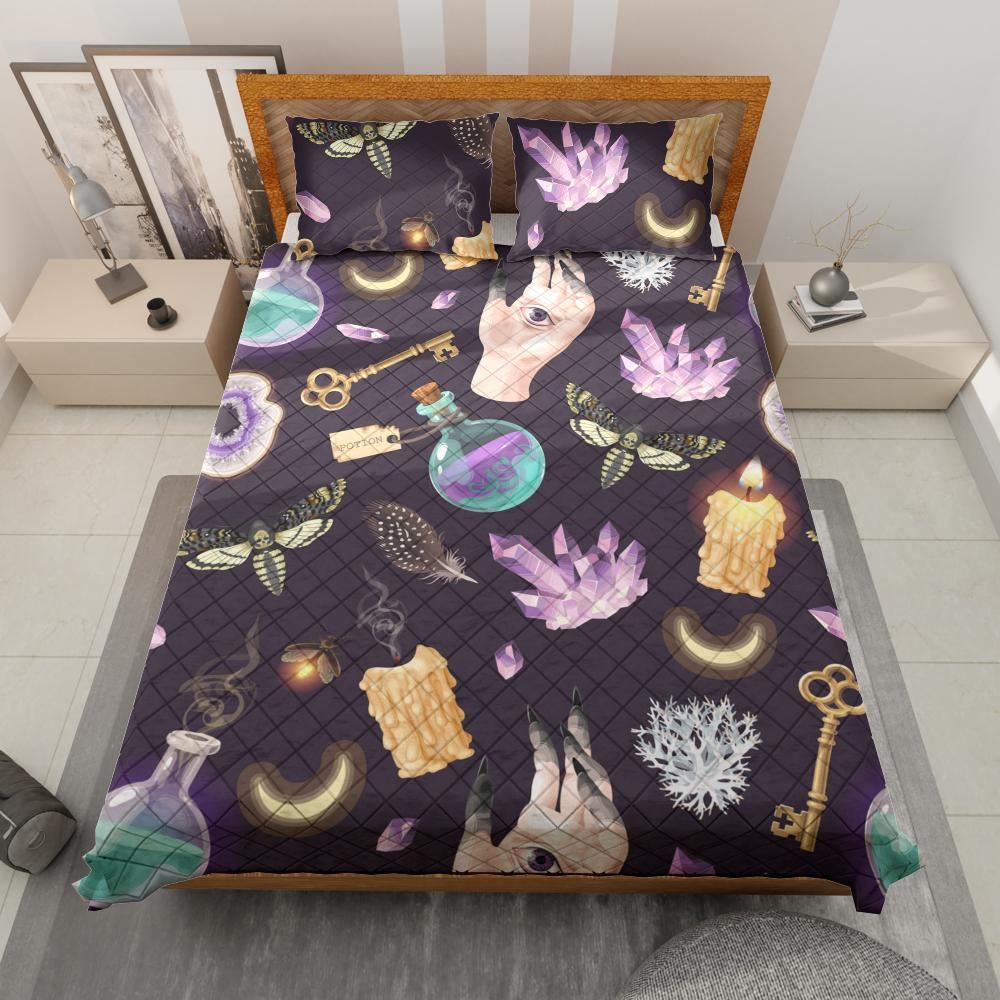 Witch Items Gothic Quilt Bedding Set-MoonChildWorld